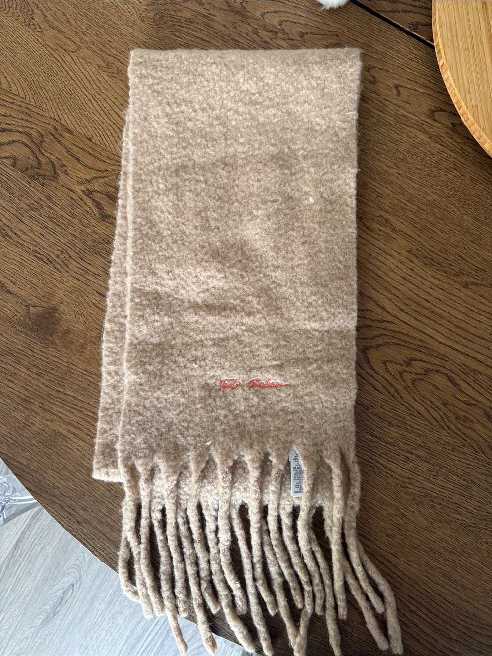 Ted Baker Cozy Beige Fringe Scarf